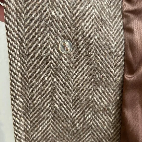 VINTAGE 60s/70s Pendleton Virgin Wool Herringbone Ranch Coat Loomed in Oregon - Picture 9 of 10